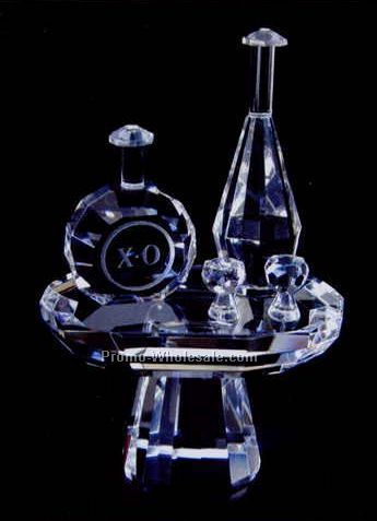 4-1/4" Optic Crystal Wine Bar Set Figurine