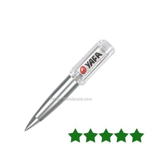 5" Solar Powered Flashing Pen (Silver)