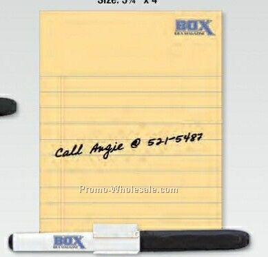 5-1/4"x4" 20 Mil Dry Erase Magnet W/ Marker & Clip