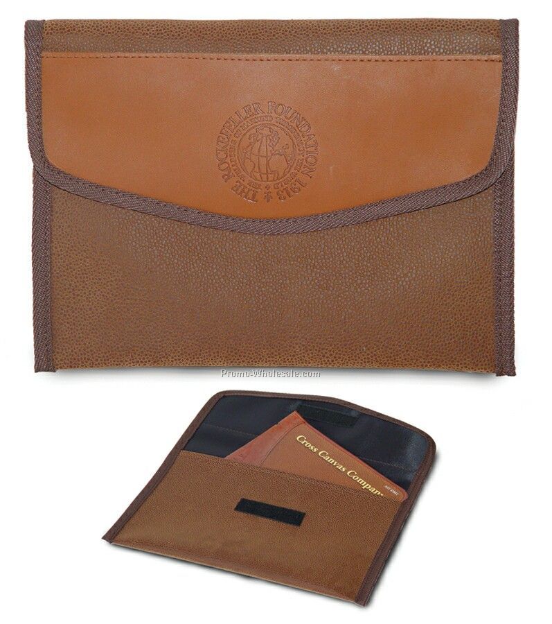 592pl Document Holder W/Leather Flap (Pictured)