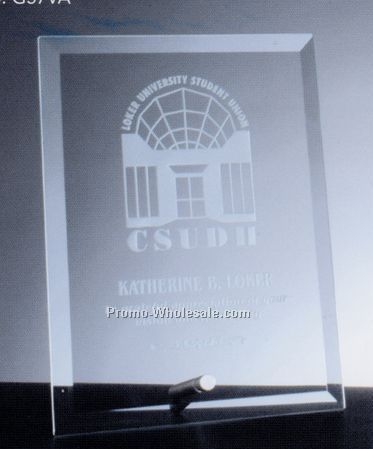 7"x10" Beveled Vertical Rectangle Glass Award