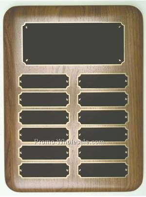 9" X 12" Elliptical Walnut 12 Plate Perpetual Plaque