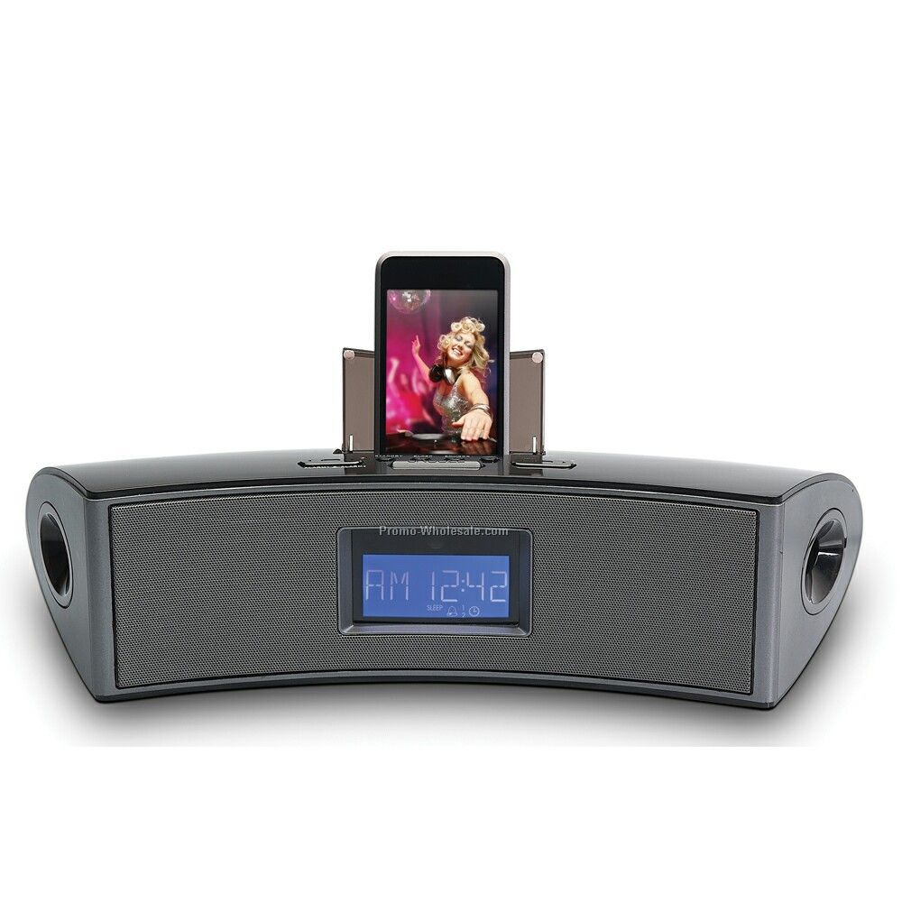 AM/FM Clock Radio With Ipod Docking Stereo Speaker System