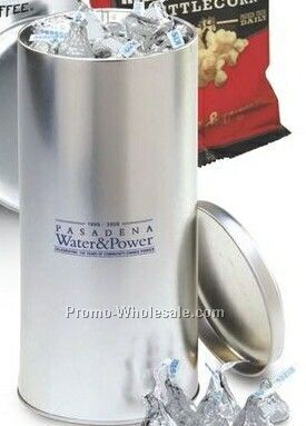 Aluminum Tin Canister With Hershey Chocolate Kisses