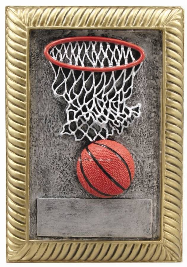 Basketball, Resin Plaque Award - 5" X 7"