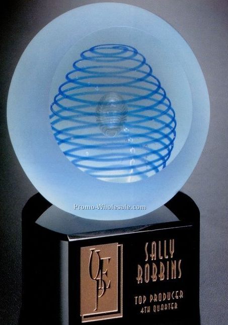 Blue Inspiration Award On Black Base 6"