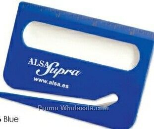 Blue Ruler Letter Opener With Magnifier