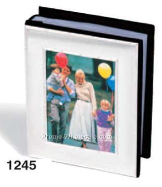 Bright Silver Plate Bar Border Photo Album