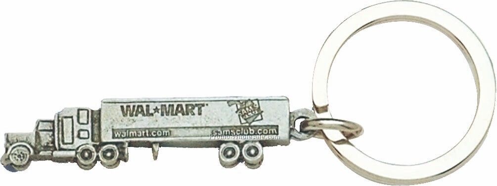 Casted Vehicle Box Truck With Sleeper Cab Key Tag