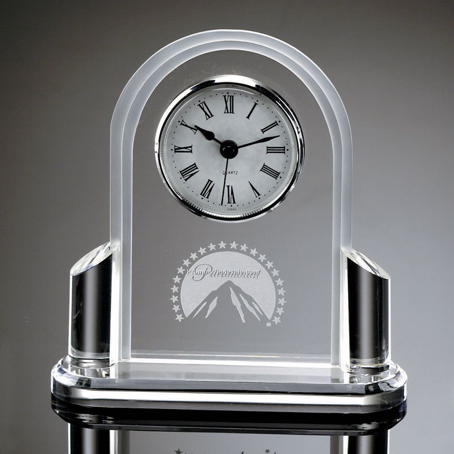 Clear Acrylic Clock - 6-1/2"x 6"x 2"