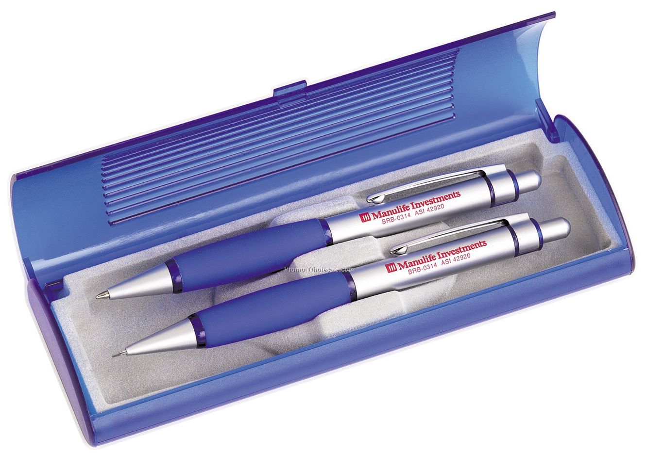 Comfort Grip Click Action Metal Pen/ Pencil Set