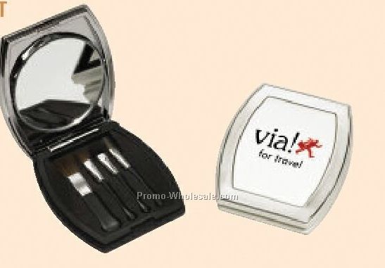 Compact Mirror & Brush Set