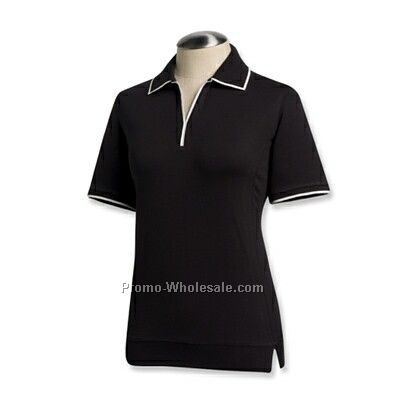 Cutter & Buck Alliance Organic Polo For Ladies Black/White