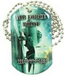 Dog Tag W/ Cell Phone Charm Attachment/ Single Sided