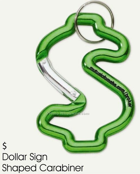 Dollar Sign Shape Carabiner Key Chain