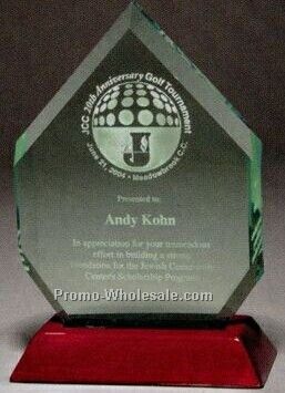 Jade Jeweled Award On Piano Wood Base (Laser Engraved)