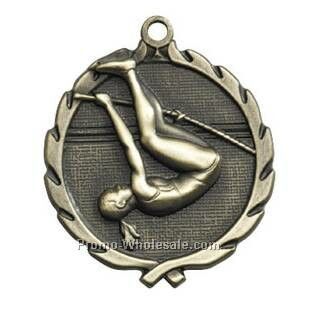 Medal, "pole Vault, Female" - 1-3/4" Wreath Edging