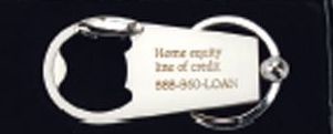 Mirrored Carabiners Key Tag W/ Can Opener ( 2-1/2"x1-1/4")