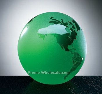 Molten World Globe W/ Green Continent