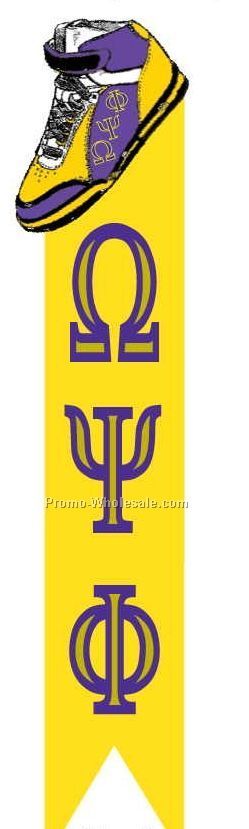 Omega Psi Phi Fraternity Shoe Bookmark W/ Black Back