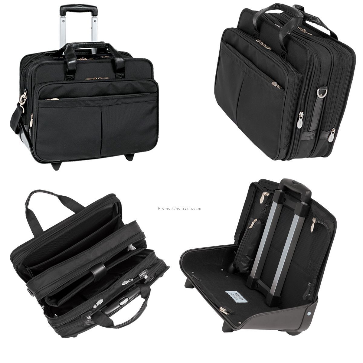 Roosevelt Nylon Detachable Wheeled Laptop Case With Removable Sleeve