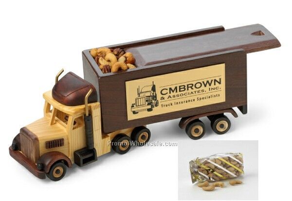 Semi Truck Nut Dispenser W/ Sliding Lid - Jumbo Cashew