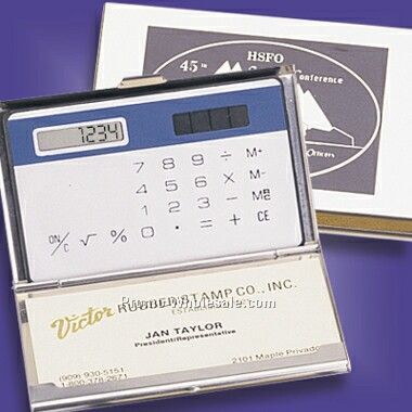 Silver-like Cardholder And Calculator (Screened)