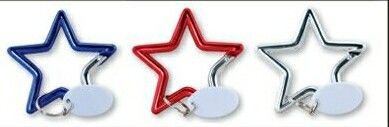 Star Carabiner Keytag W/ Imprinted White Tag