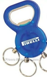 Translucent Blue Bottle Opener Valet Keychain