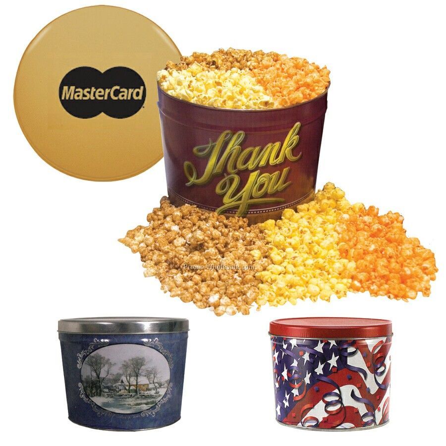 Two Gallon Popcorn Tin - Three Way