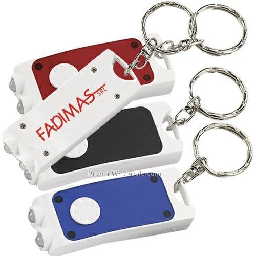 Two-tone Rectangular Key Ring Flashlight