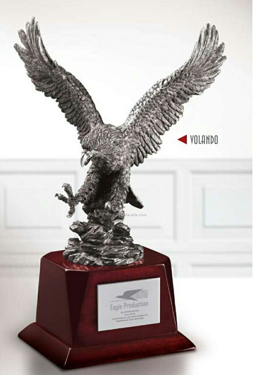 Volando Resin Eagle Pewter Finish Award 7"x12"x4-1/2"