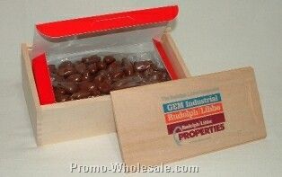 Wood Box W/ Sliding Lid - Chocolate Covered Almonds