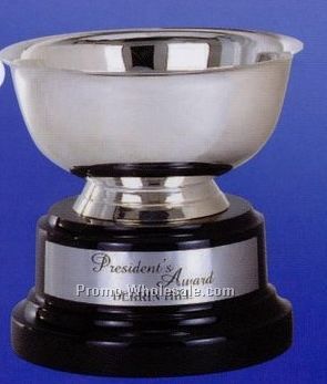 10" Silver Plated Cup Award W/ Black Marble Base