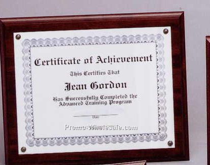 10-1/2"x13" Walnut Finish Tack-on Certificate Holder Plaque