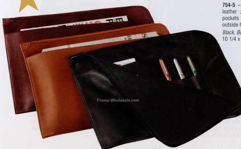 10-1/4"x15"x1/2" Leather Envelope Portfolio