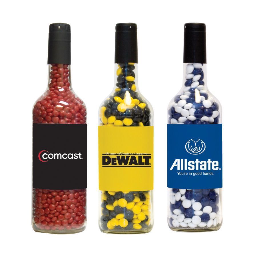 11"x1-7/8" Advertising Wine Bottle With Jelly Beans Candy