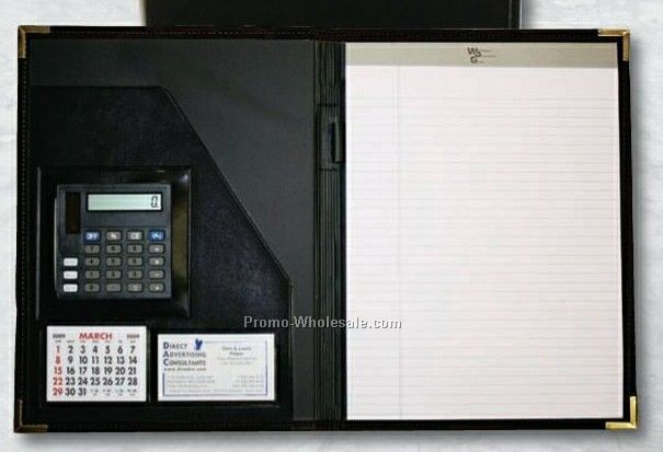 12-5/8"x9-5/8" Letter Size Two-tone Desk Folder With Calculator