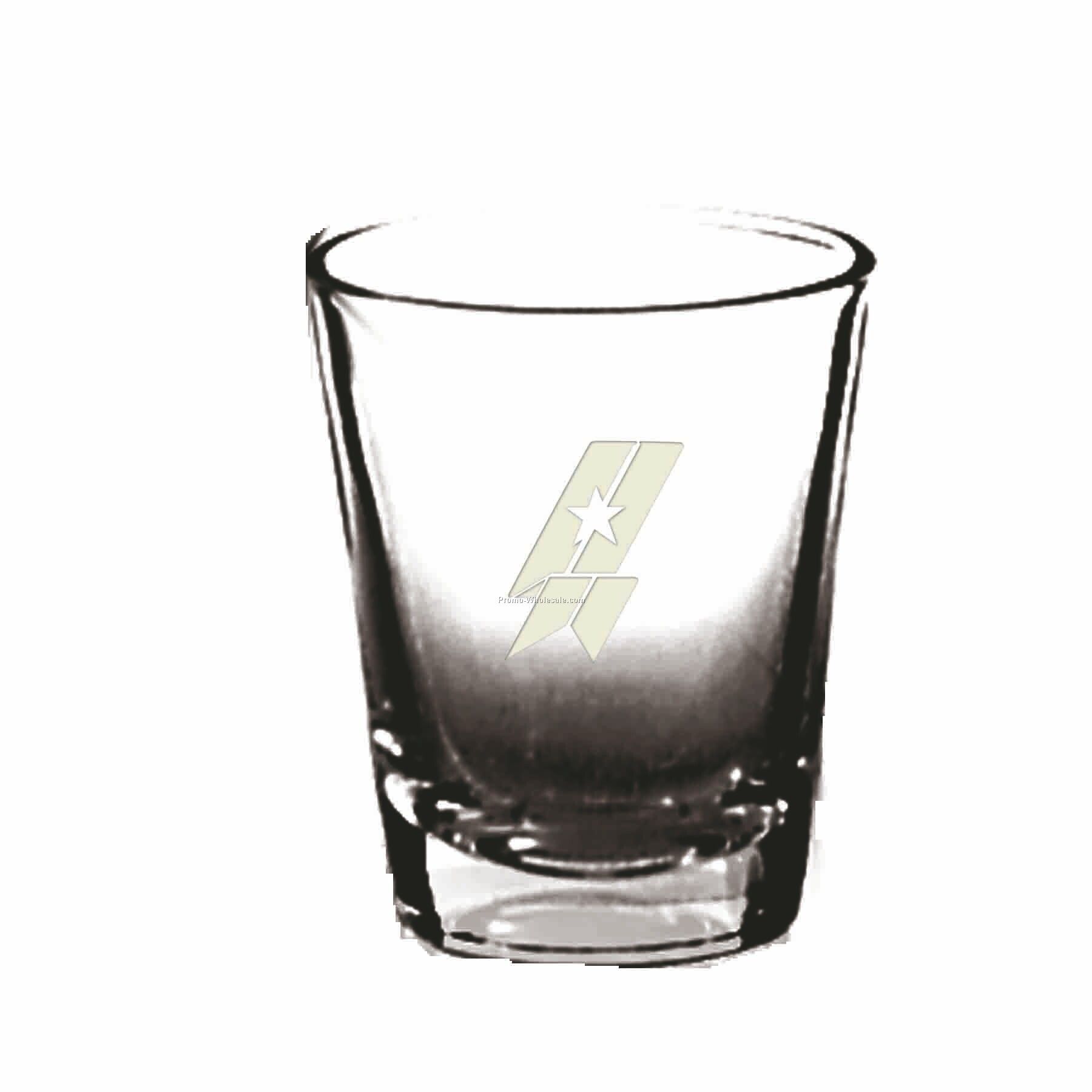 2 Oz. Short Optical Crystal Shooter Glass (Deep Etch)