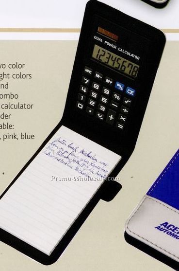 3-1/2"x6"x5/8" 2 Tone Calculator With Notepad Jotter