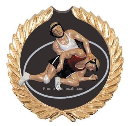 3-1/4" Wrestling High Relief Resin Plaque Mount