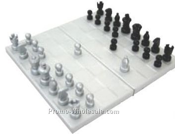 3"x5-1/2"x1/2" Magnetic Executive Aluminum Chess Set