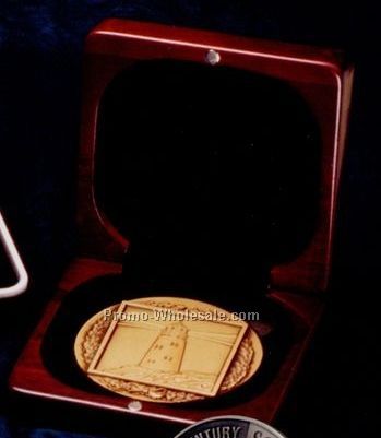 4-3/16"x4-1/4" Rosewood Finish Presentation Boxes For 3" Medal