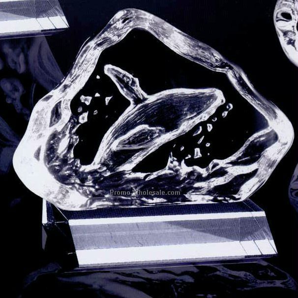 4-4/5" Animal On Base Whale Crystal Sculpture