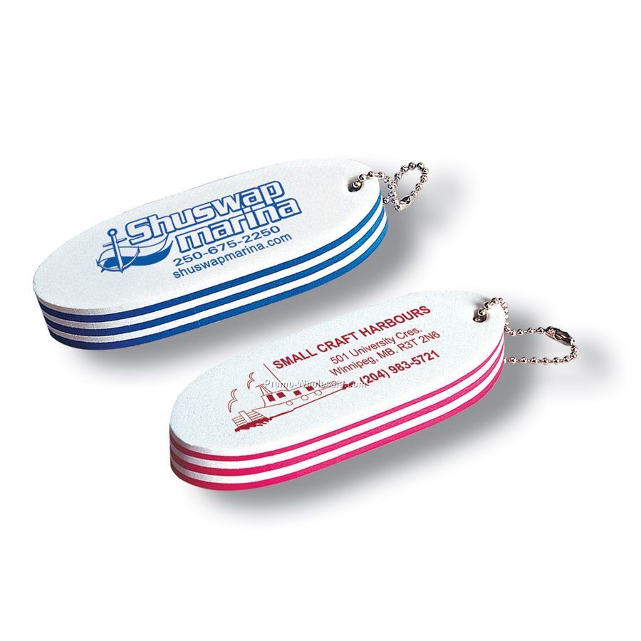 4"x1-3/8" Oval Foam Floater Key Chain