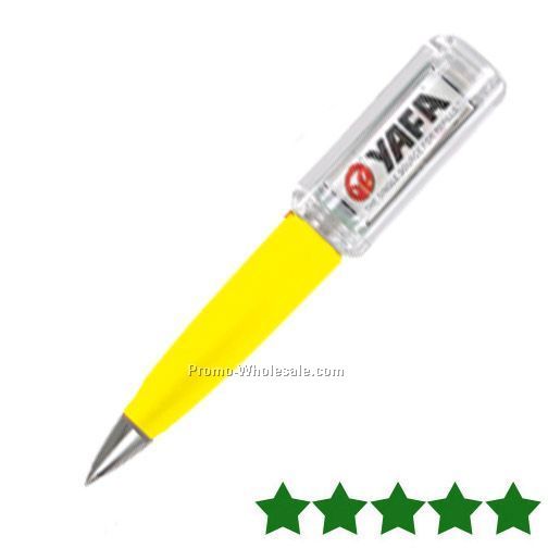 5" Solar Powered Flashing Pen (Yellow)