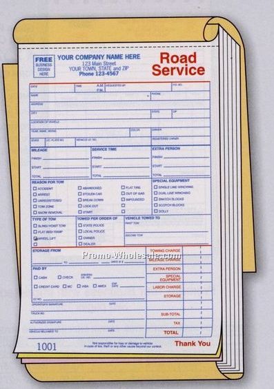 5-1/2"x8-1/2" 3 Part Road Service/ Towing Book