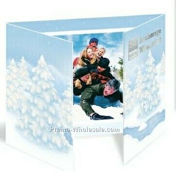 5"x7" Horizontal Winter Scene Gatefold Event Folder (Blank)