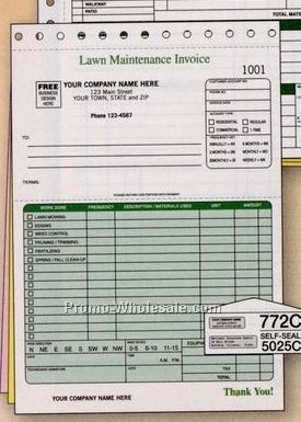 6-3/8"x8-1/2" 3 Part Lawn Maintenance Invoice