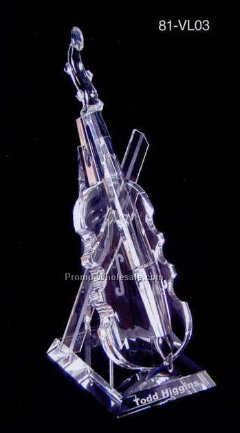 7"x3"x3" Optic Crystal Cello Figurine